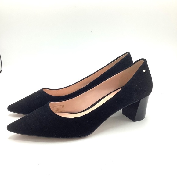 Kate Spade Moulin Pumps Black Suede Leather Heels 9 - Picture 9 of 14